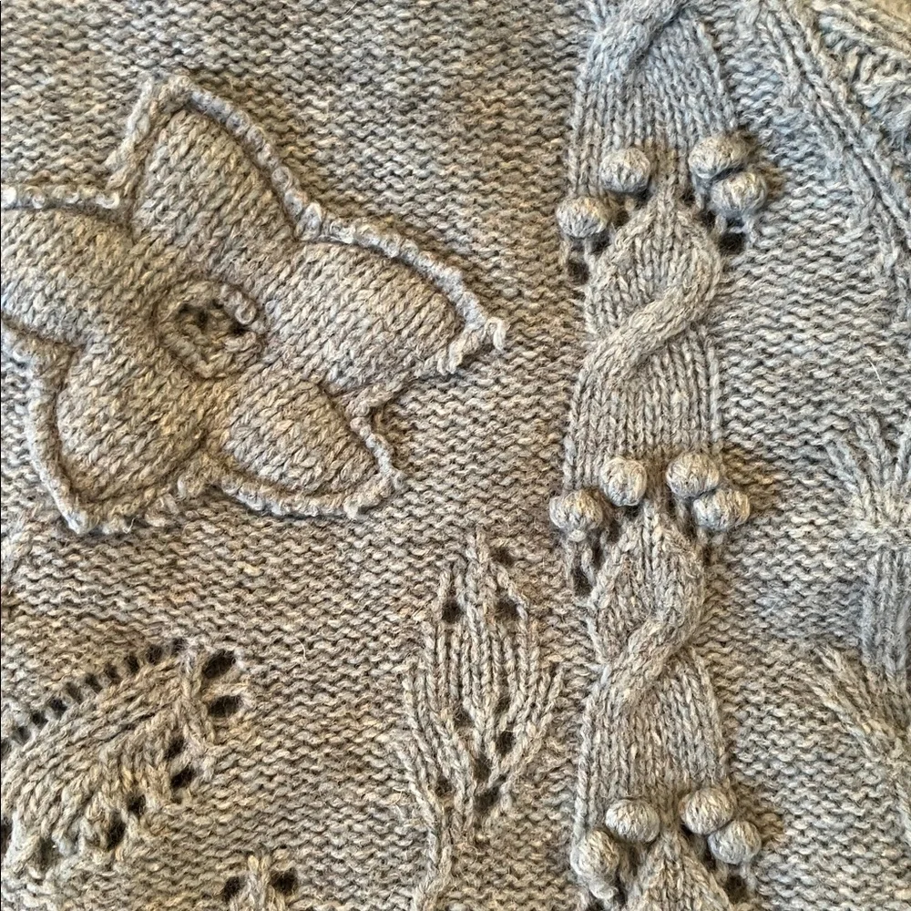 Rare!  Anthropologie Leifsdottir Sylvan Scene Button Cardigan, Blue, Large. EUC - Picture 7 of 10